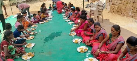 Community langar — meal distribution for tribal families